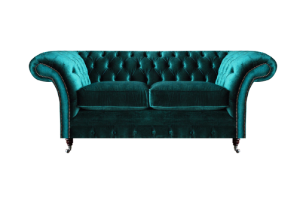 Chesterfield design green sofa two-seater sofa furniture upholstery furniture