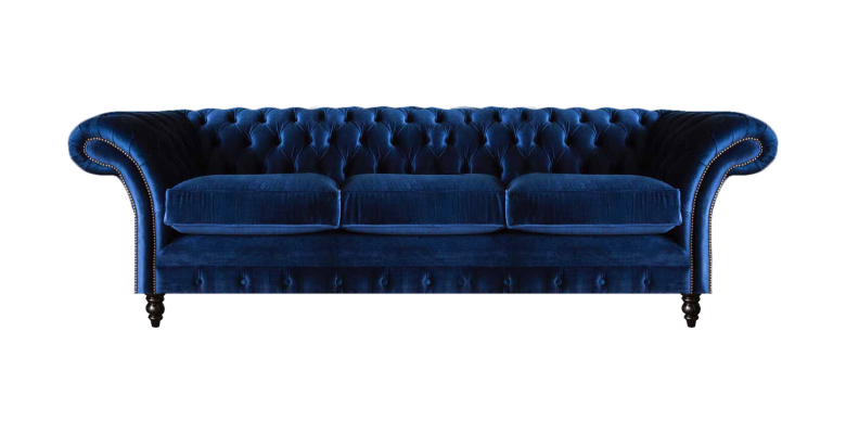 Chesterfield Luxury Sofa Three-Seater Living Room Upholstery Fabric Textile Design New