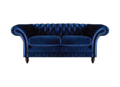 Living room sofas couch two-seater furniture blue Chesterfield new
