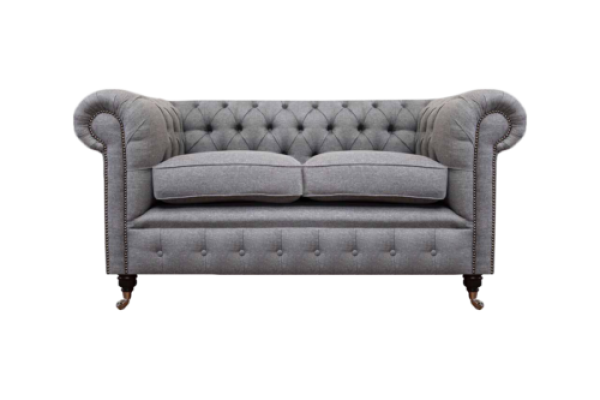 Design sofa upholstery couch gray luxury fabric two-seater sofas Chesterfield