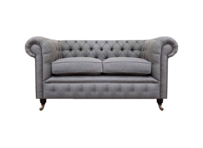 Design sofa upholstery couch gray luxury fabric two-seater sofas Chesterfield