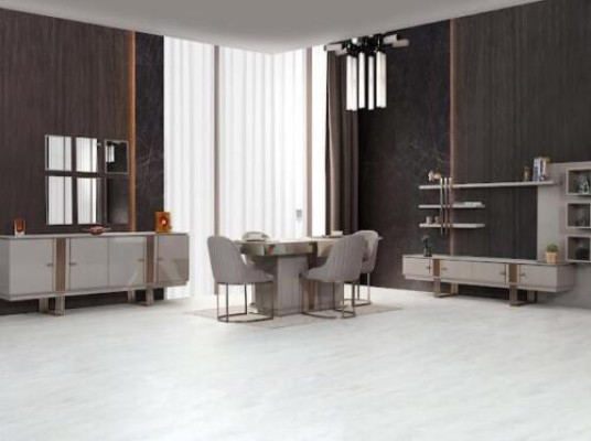 Stylish Dining Room Set with Dining Table + 4x Chairs + Dresser + Sideboard 7-piece
