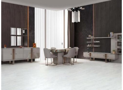 Stylish Dining Room Set with Dining Table + 4x Chairs + Dresser + Sideboard 7-piece