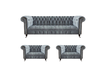 Complete Set Sofa Suite Chesterfield 2x Armchair Luxury Three-Seater Sofa New