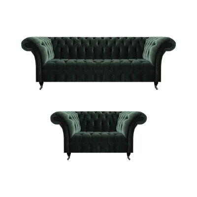 Luxury sofas three-seater with two-seater upholstered furniture Chesterfield sofa set