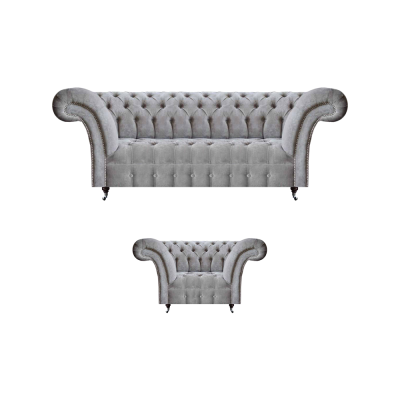 Chesterfield Sofa Complete Luxury Armchair Upholstered Furniture Three-Seater Couch