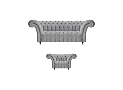 Chesterfield Sofa Complete Luxury Armchair Upholstered Furniture Three-Seater Couch