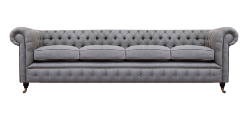 Chesterfield four-seater gray sofa couch living room furnishing new textile