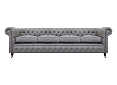 Chesterfield four-seater gray sofa couch living room furnishing new textile
