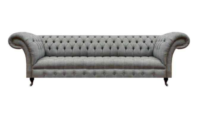 Living room luxury gray four-seater sofa Chesterfield new upholstered furniture