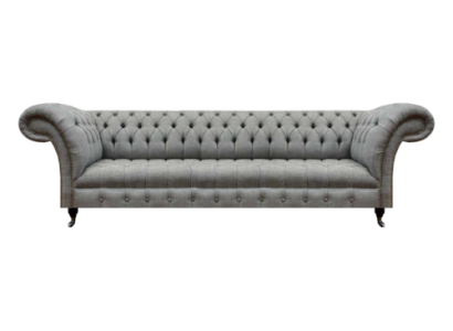 Living room luxury gray four-seater sofa Chesterfield new upholstered furniture