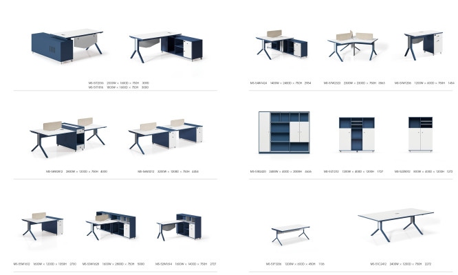 Table Office Furniture Setup Desks Call Center Wood 3 Workstations