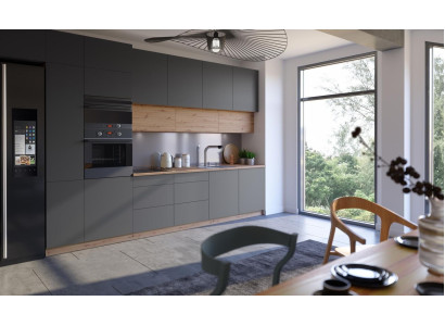 Modern kitchen line kitchen cabinet design furniture custom kitchen unit gray