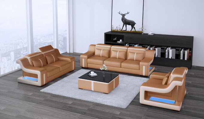 Sofa Set Couch Upholstered Sofa Set 3+2 Leather Couches Sofas Complete