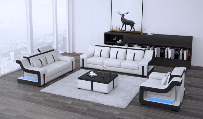 Sofa Set Couch Upholstered Sofa Set 3+2 Leather Couches Sofas Complete