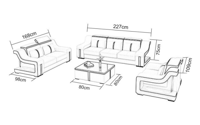 Sofa Set Couch Upholstered Sofa Set 3+2 Leather Couches Sofas Complete