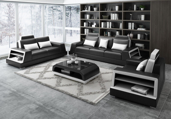 Sofas Couch Upholstery Suite Modern Couches Imitation Leather Decor Sofa Set