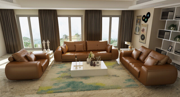 Leather sofa couch living area set modern sofa sets new