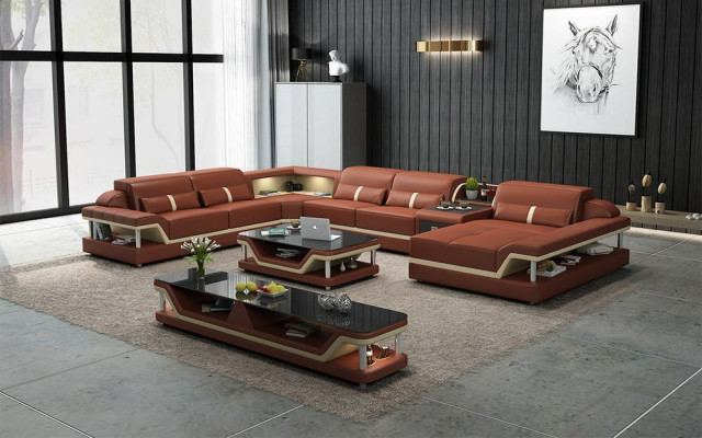 Designer seating landscape U-shape couch corner sofa upholstery suite corner suite