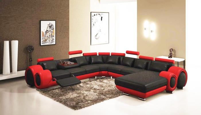 Leather sofa couch upholstery seat set couches living landscape BIG XXL