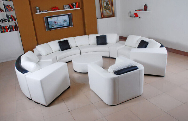 Sectional round corner sofa leather round couch set sofa corner couch