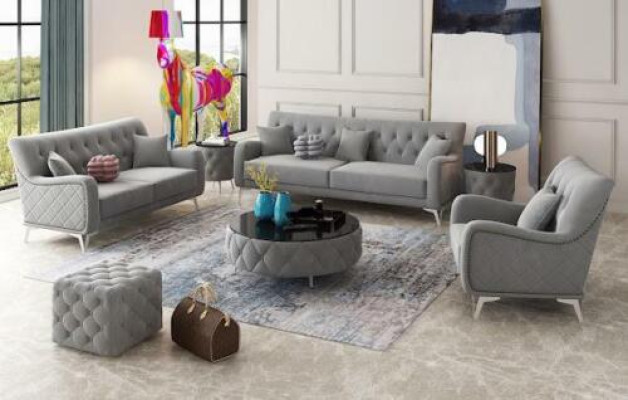 7-piece sofa set, sofa seating, coffee table, couch, modern sofas, velvet sofa, new