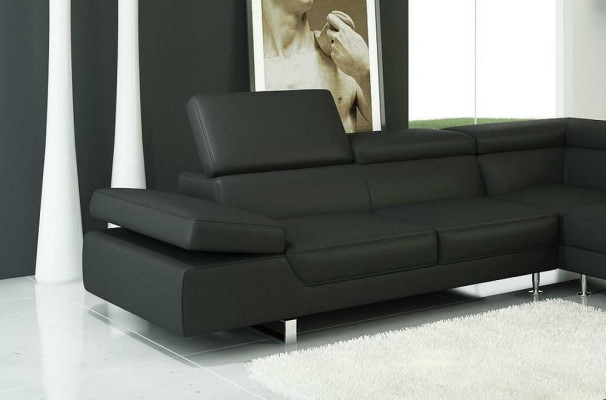 Sectional leather sofa L-shaped sofa couch decor upholstery seat corner