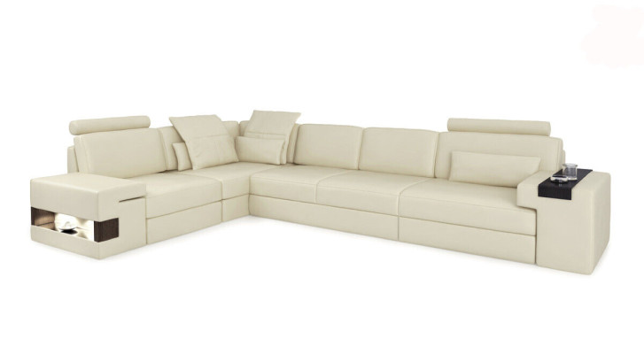 Leather sofa, modern upholstered leather design corner sofa couch textile