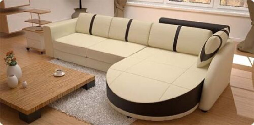 Designer sofa couch upholstery suite corner sofa leather textile living landscape