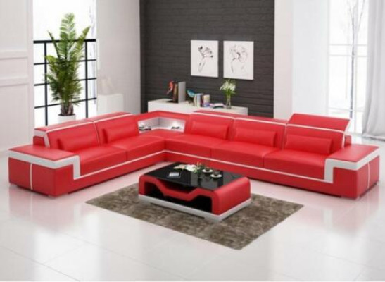 Designer sofa, couch, corner sofa, leather, textile ensemble, living area, upholstery