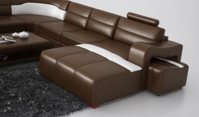 Living landscape couch upholstery seating suite corner sofa big couches + 2 stools