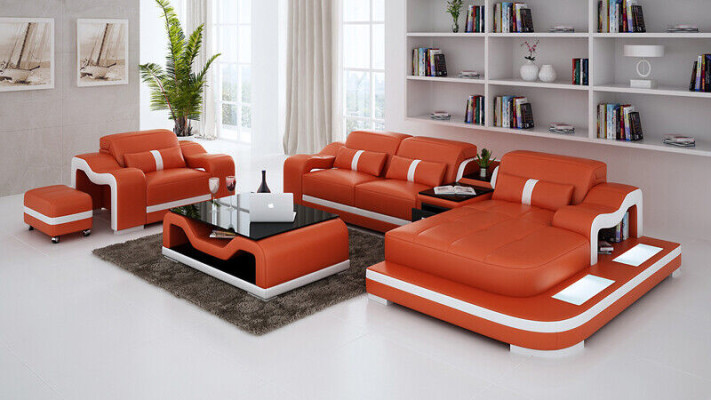 Living area corner sofa L-shape armchair set upholstery decoration modern sofa leather