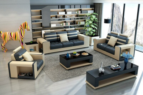 Luxury Sofa Set 3+2+1 Seater Living Room Sofa Couch Upholstery Set Sofas Leather