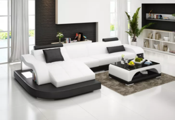 Corner sofa living landscape leather sofa designer sofa couch upholstered corner sofa orange