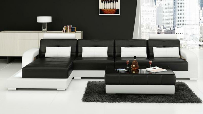 Corner sofa leather couch upholstery living landscape