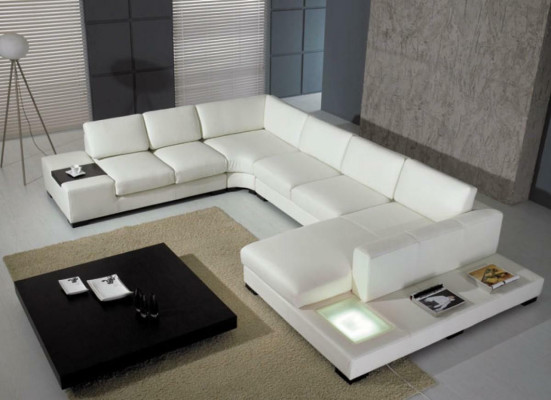 Leather sofa designer sofa U-shaped living landscape couch decor upholstery corner sofa