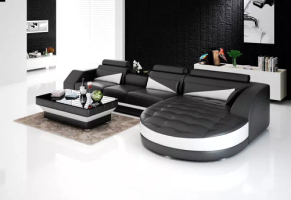 Designer corner sofa living landscape leather sofa sofa sofa couch upholstered L-shape orange