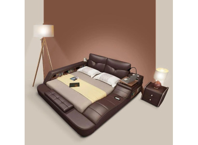 Luxury Leather Design Upholstered Beds Double Modern Bed Decoration Marriage Exclusive