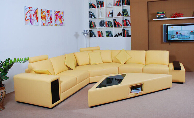 Designer sofa couch corner sofa with stool set upholstery living landscape