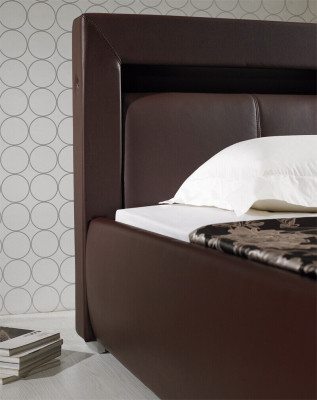Leather bed upholstery design luxury double hotel bedroom matrimonial beds