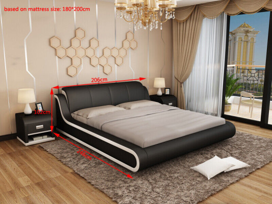 Leather bed design double bed beds bed leather upholstery bedroom marriage