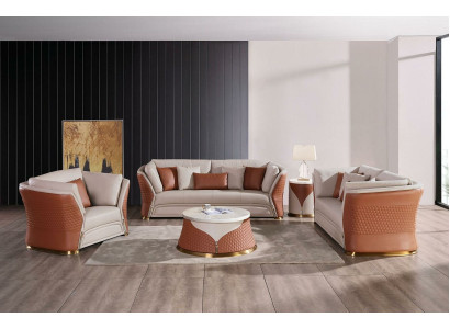 Couches Sofas Upholstery Leather Set of 3 and 2-Seater Sofa Suites Designer Furniture