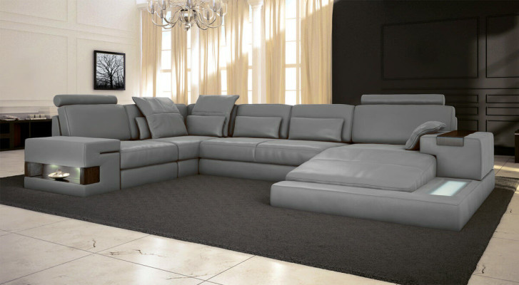 U-shaped sofa couch upholstery ensemble living area corner sofa design leather