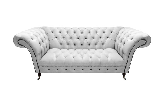 Modern white design furniture Chesterfield two-seater sofa couch living room