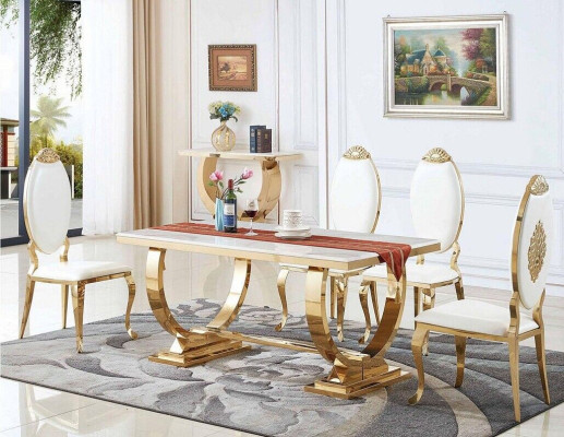 Dining table, dining room set, dining group, classic table 5-piece set, chair, new.