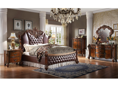 Bed 2x Nightstands 3-piece Set Furniture Baroque Rococo Bedroom 180x200