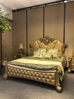 Bedroom 3-piece set, bed with 2 bedside tables, double luxury beds