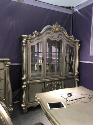 Display Glass Bar Cabinet Home Baroque Cabinets Wall Shelf Wood Display Case