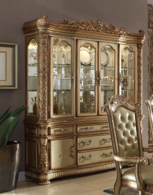 Luxury Display Showcase Cabinet Glass Antique Style Baroque Rococo