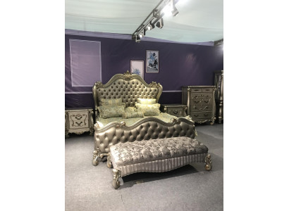 Bed design double bed beds luxury classic baroque rococo Chesterfield